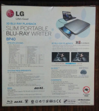 LG  BP40 Slim Portable Blue Ray Writer