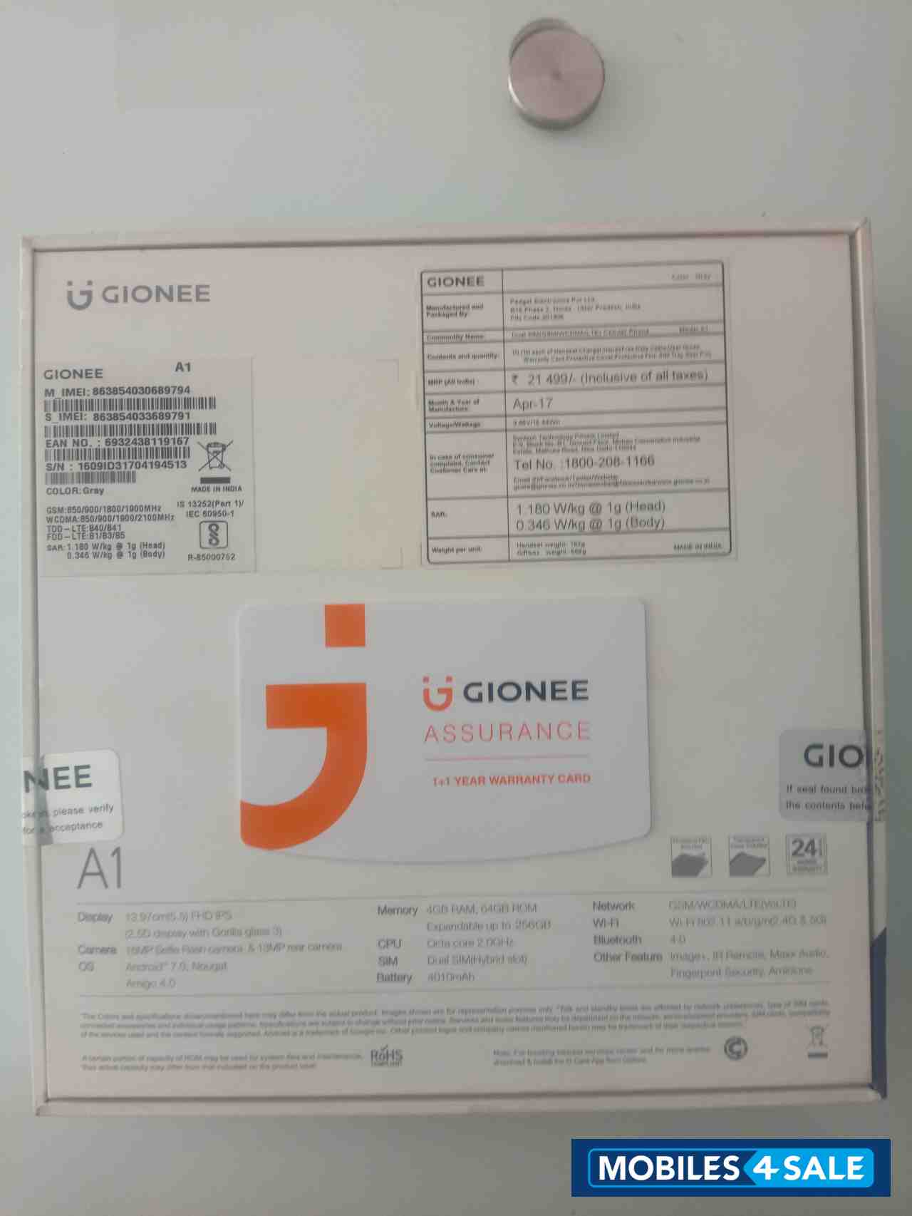 Grey Gionee A1