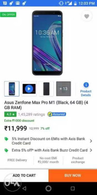 Black Asus Zenfone Zenfone max pro m1