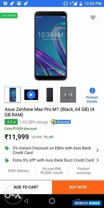 Black Asus Zenfone Zenfone max pro m1