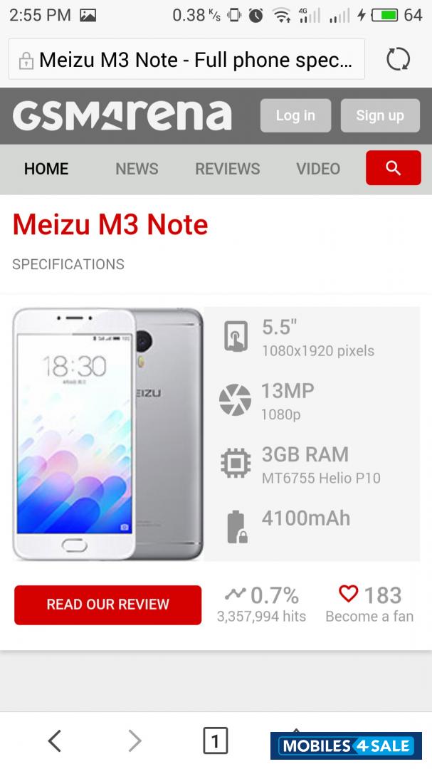 Gray Meizu L681H/Meizu m3 note