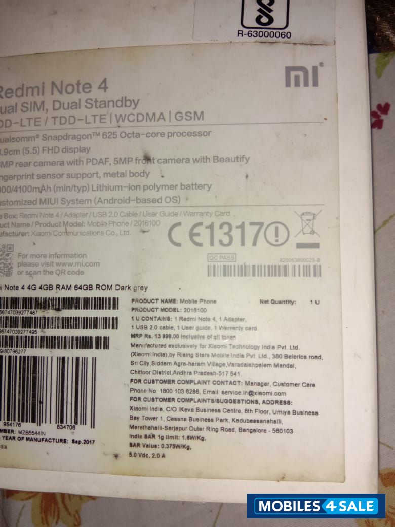 Xiaomi  Redmi note 4