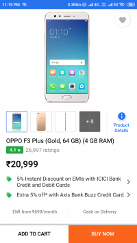 Rose Gold Oppo  F3 Plus Selfie Expert