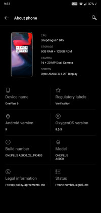 OnePlus  6 8gb+128gb