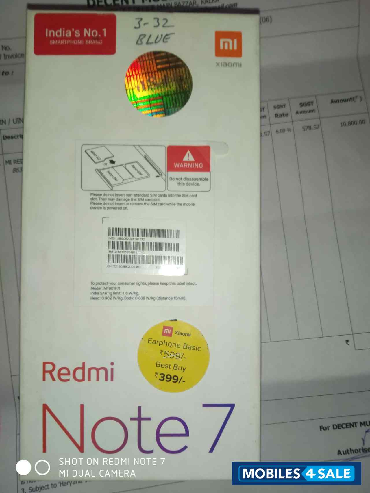 Blue Redmi  Note 7