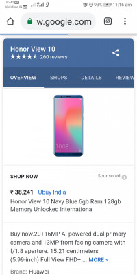 Huawei  Honor view 10