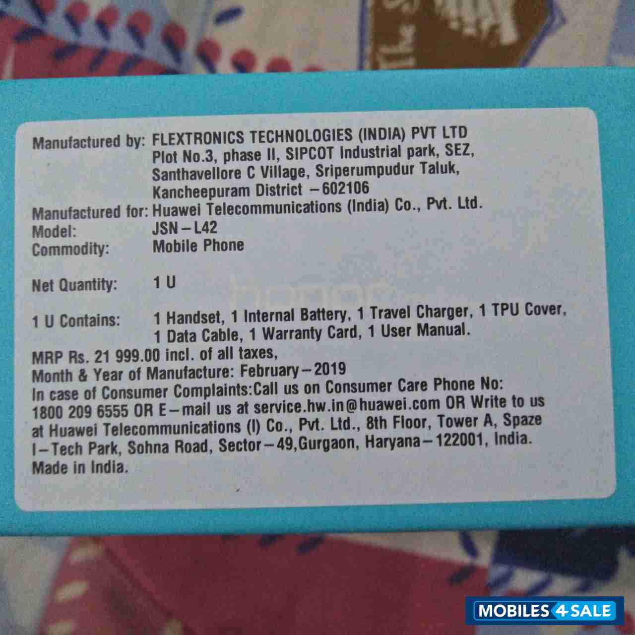 Blue Huawei  Honor 8x 6 GB RAM 128 GB rom