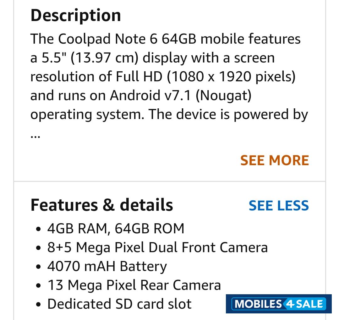 Golden Coolpad  Coolpad note 6