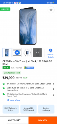 Oppo  Reno 10x zoom 6gb 128gb
