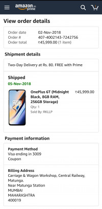 Midnight Black OnePlus  6T