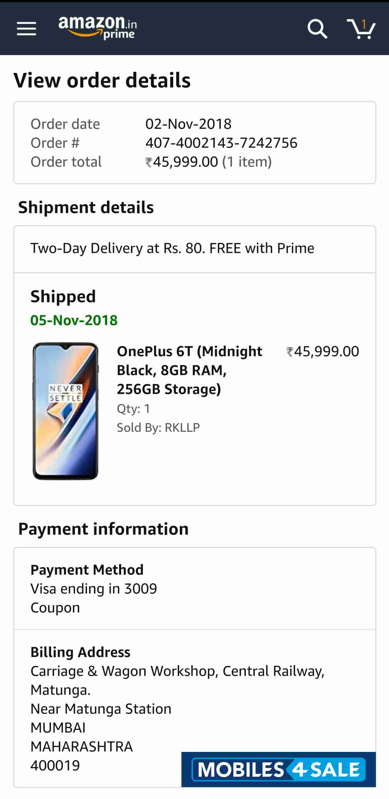 Midnight Black OnePlus  6T