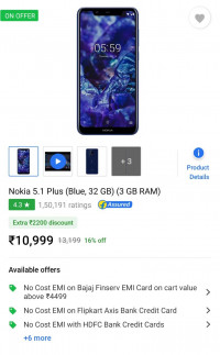 Blue Nokia  Nokia 5.1 plus
