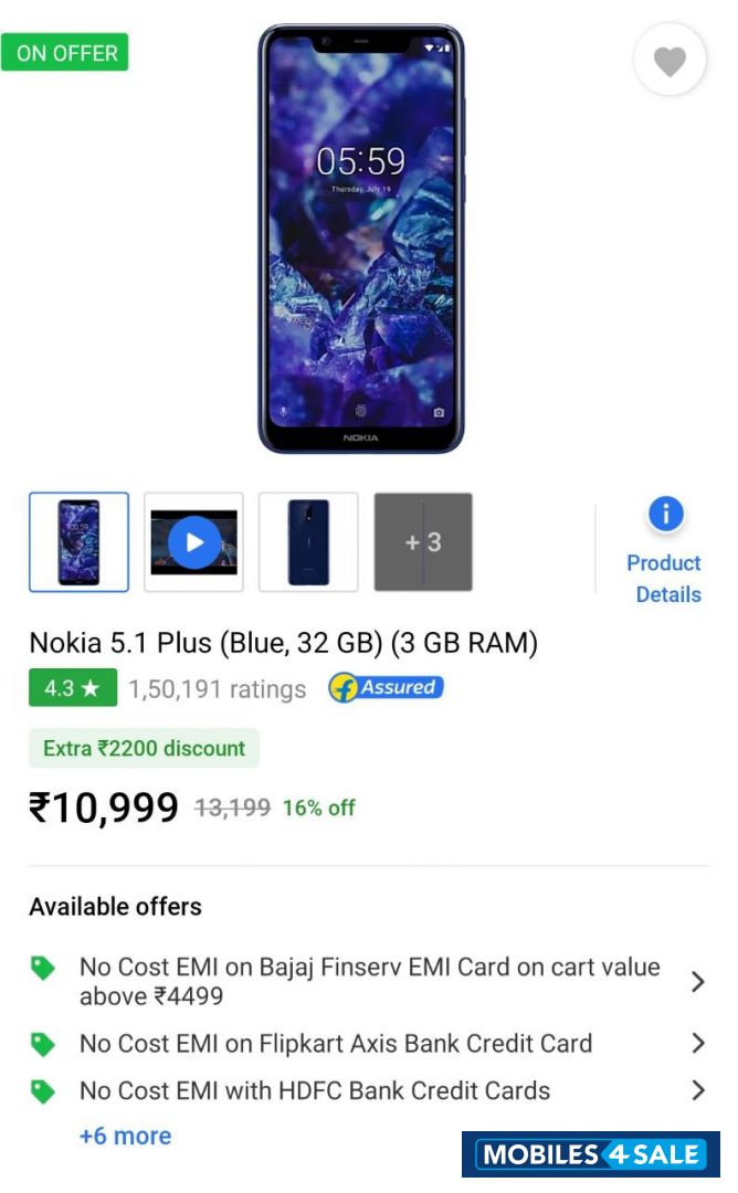 Blue Nokia  Nokia 5.1 plus