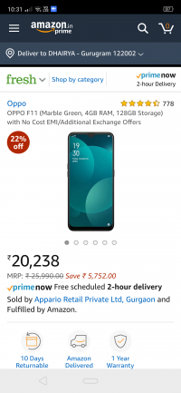 Marble Green Oppo  F11