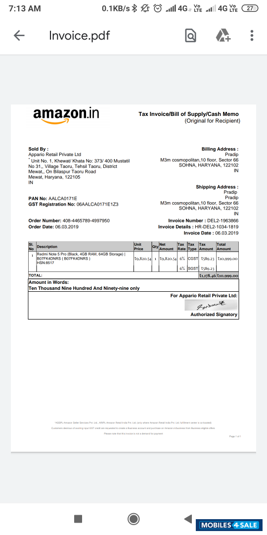 Xiaomi  Redmi note 5 pro