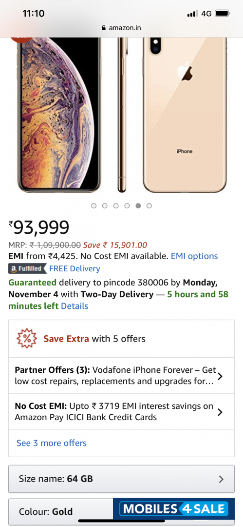 Gold Apple  Xs max
