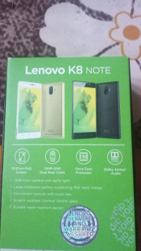 Black Lenovo  lenovo k8 note (4gb ram , 64gb rom , 4000mah battery) mobile