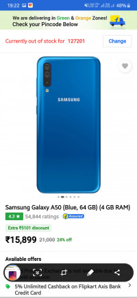 Blue Samsung  Galaxy a50
