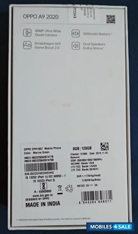 Marine Green Oppo A-series OPPO A9 2020 8gb/128gb