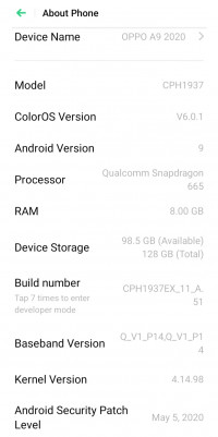 Marine Green Oppo A-series OPPO A9 2020 8gb/128gb