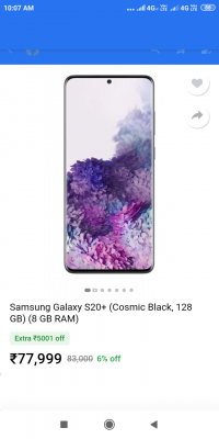 Samsung  Galaxy S20 Plus