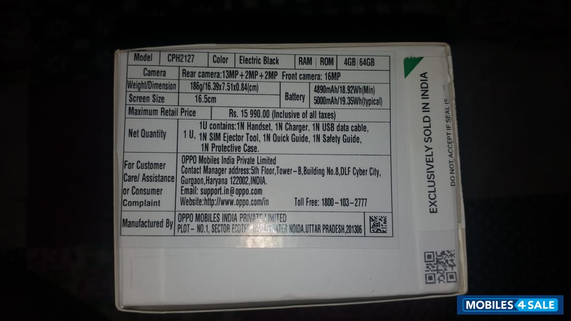 Electric Black Oppo  Oppo A53 2020