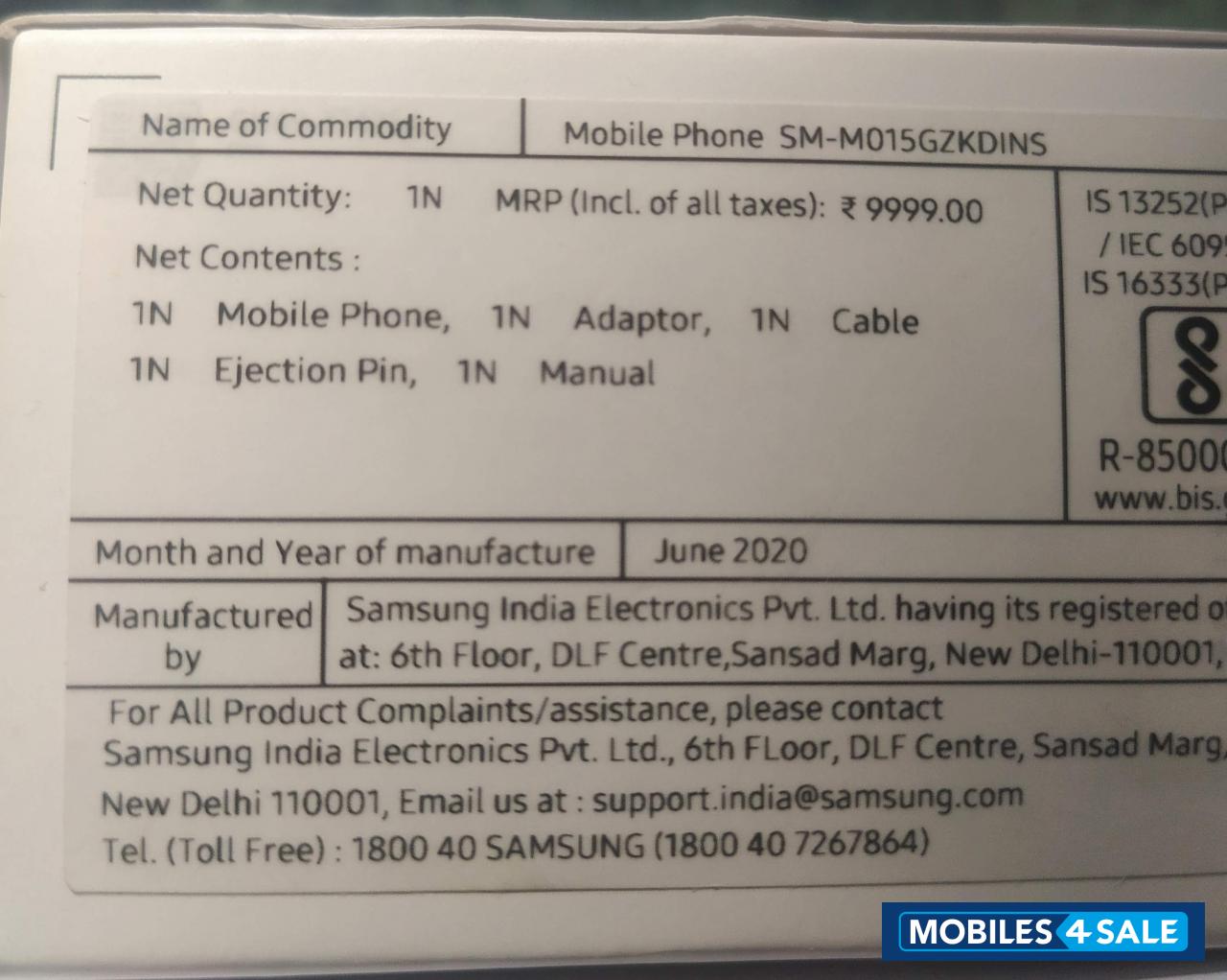 Black Samsung M-series Galaxy M01