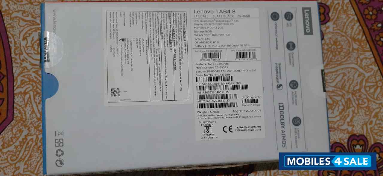 Lenovo  Lenovo tab 4 8