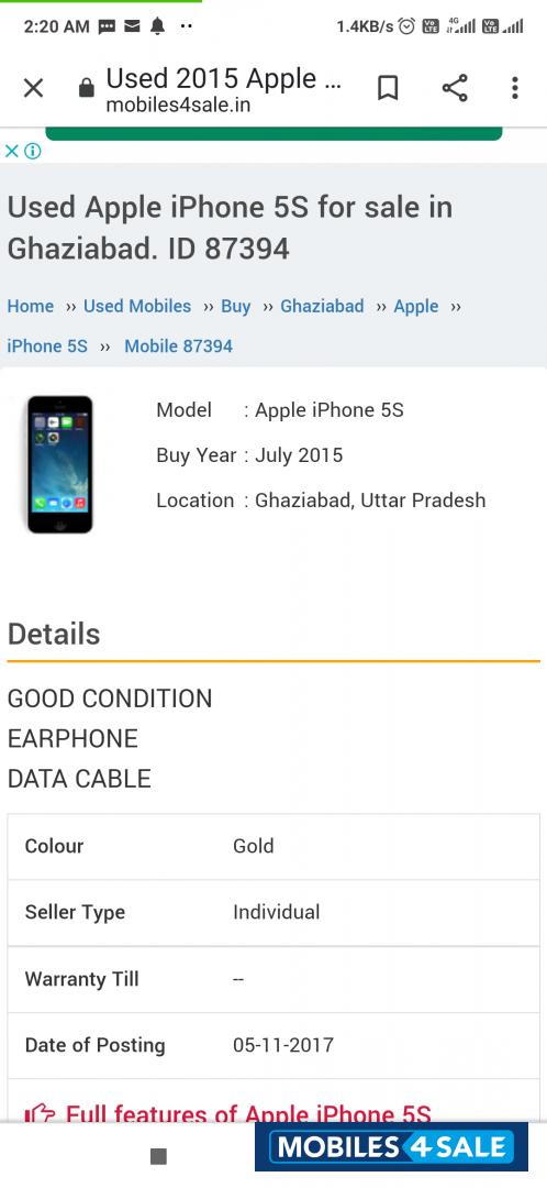 Apple  5s 16GB Health Battery 96%