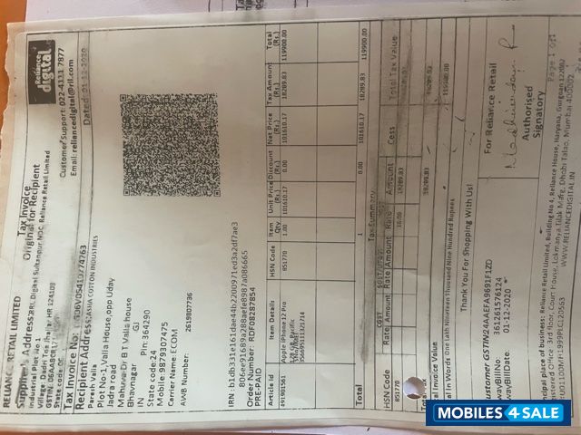 Apple  12 pro(6Gb Ram-128GB)(Blue)