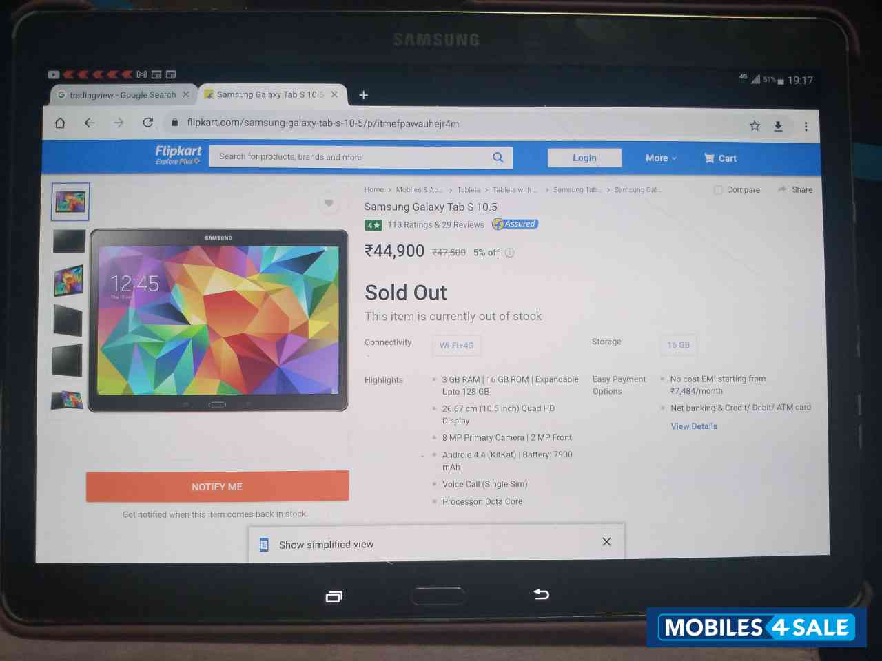 Samsung  Galaxy tab 10.5