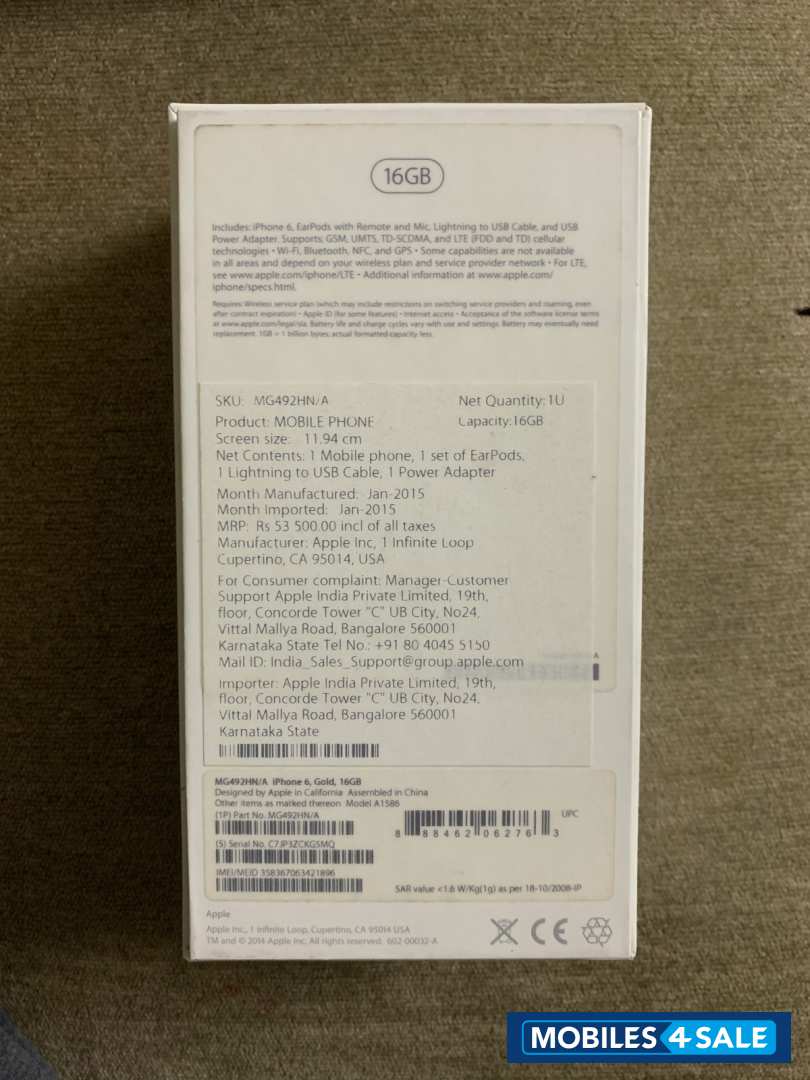 Apple  iPhone 6 Plus 16 GB Gold