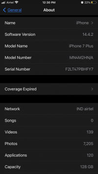 Apple  7 plus 128 gb