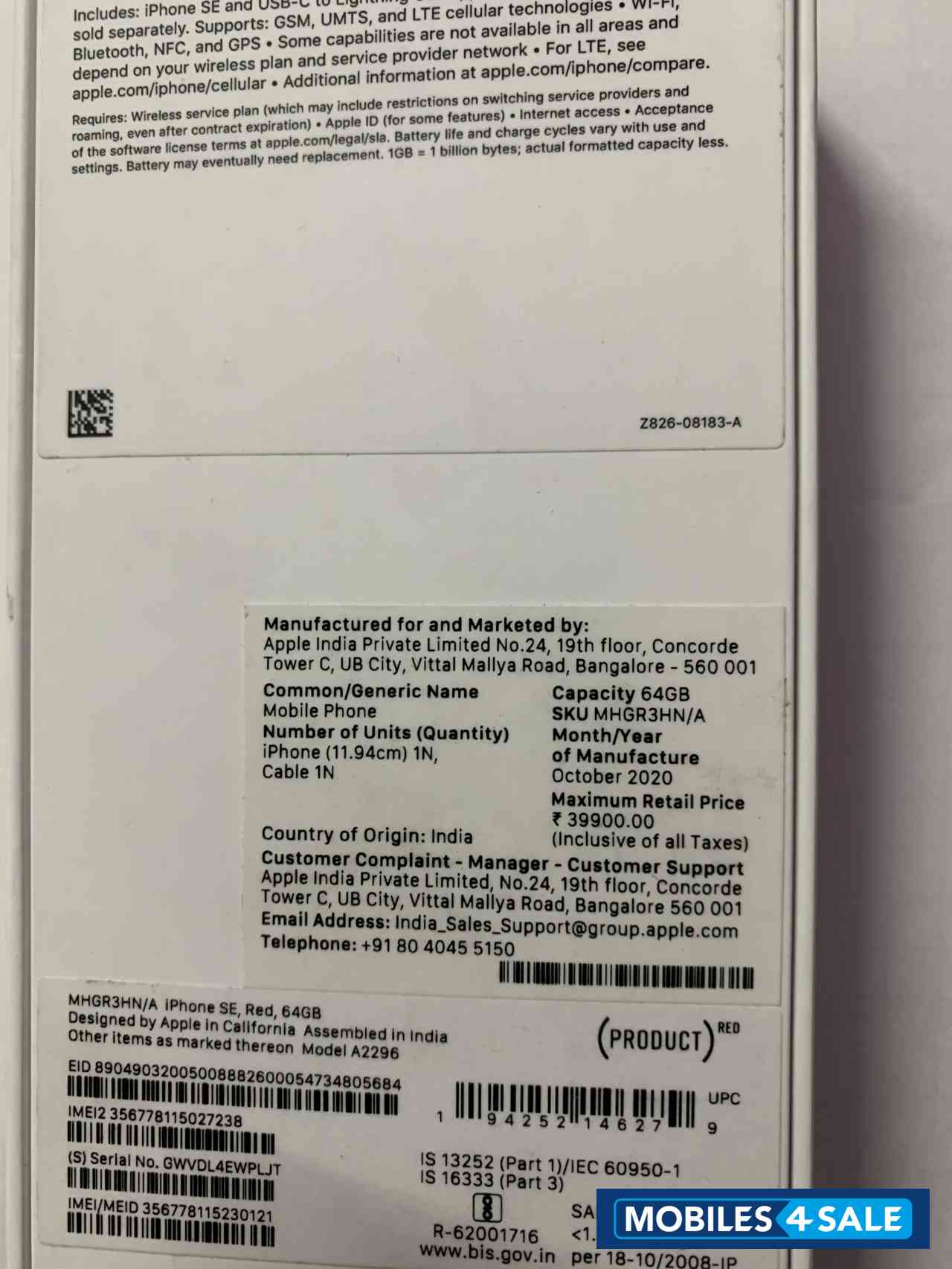 Apple  Iphone Se 2020 Red