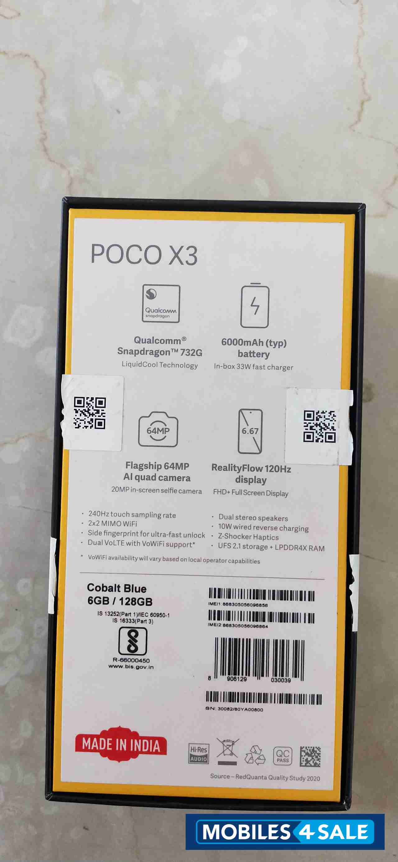 Cobalt Blue POCO  Poco x3, Cobalt blue 128gb