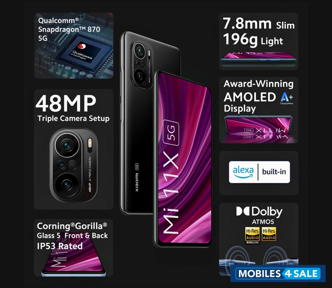 Xiaomi  MI 11X 5G CosmicBlack 8GB RAM 128GB ROM SD 870 DisplayMate A+E4 AMOLED