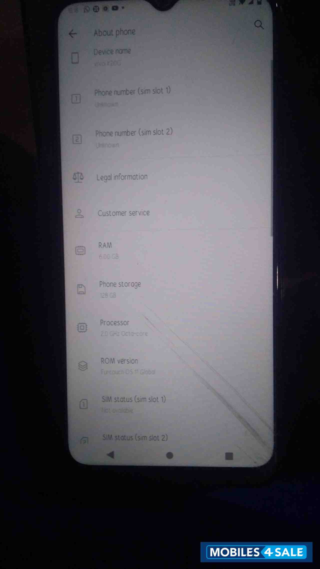 Blue Vivo  Vivo y20g