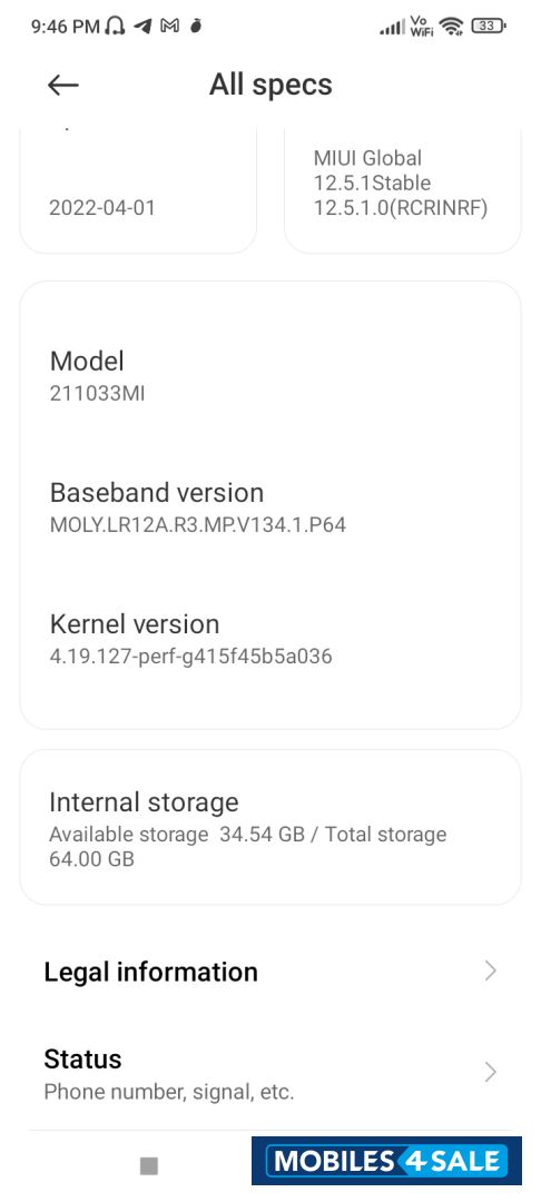 Blue POCO  C31 ram 4+1/64 gb rom