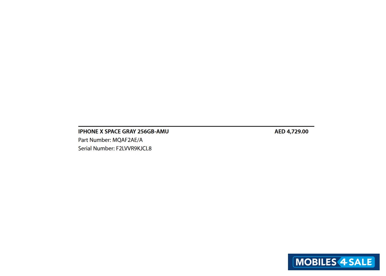 Apple IPHONE X SPACE GRAY 256GB-AMU