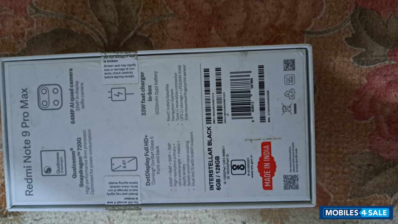 Interstellar Black Xiaomi  Note 9 Pro max