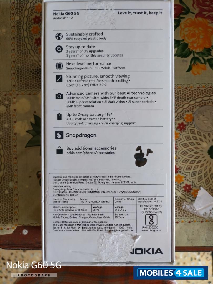 White Nokia  G60 5G