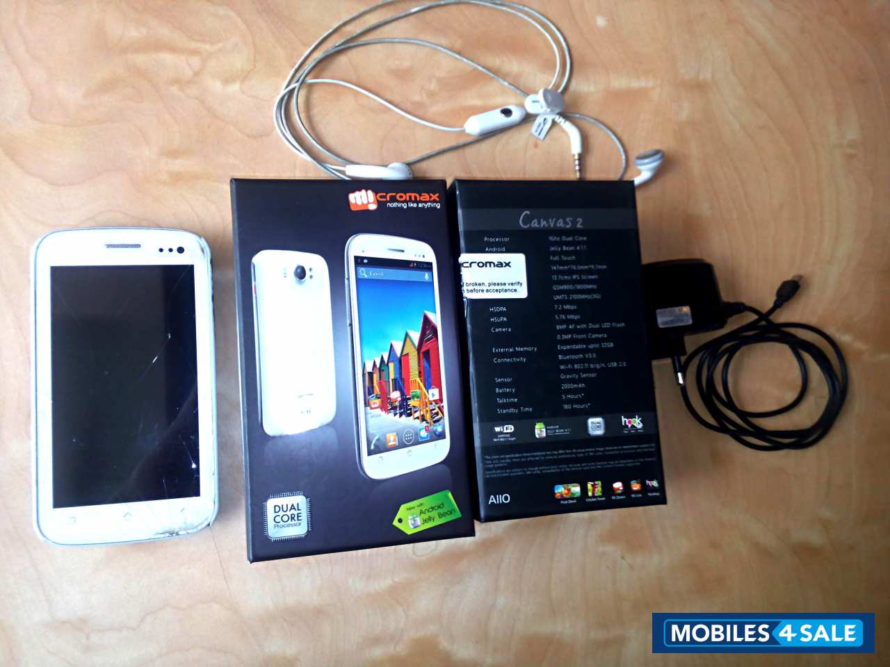 White Micromax Canvas 2 A110