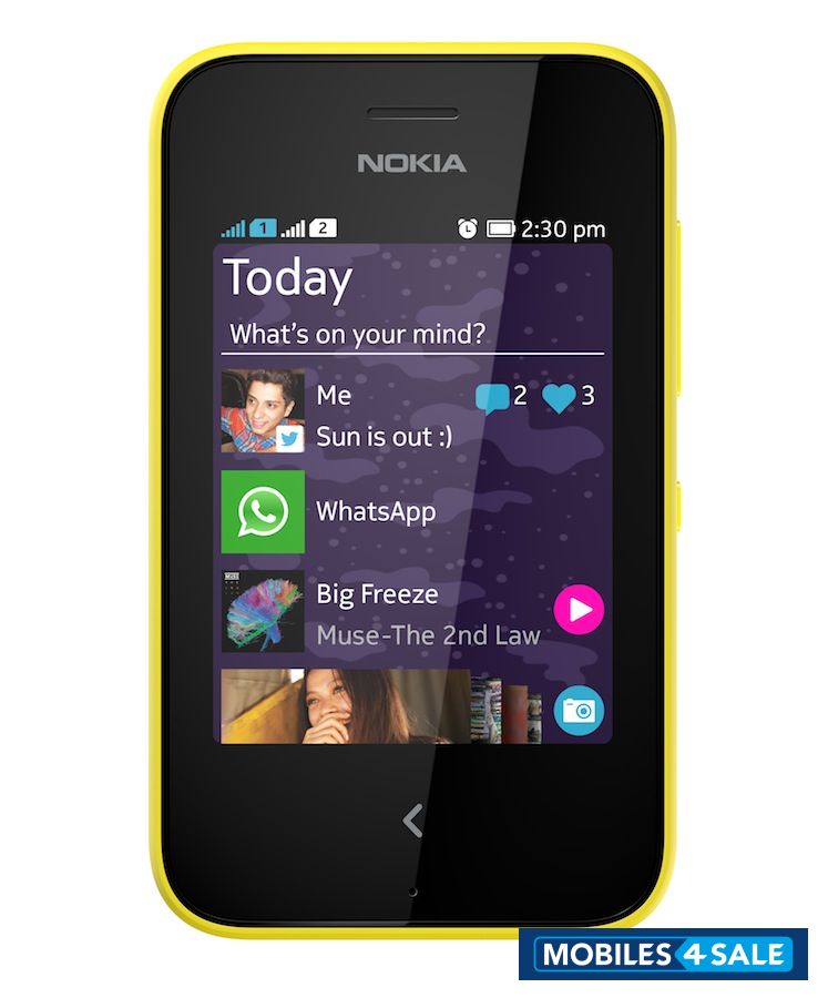 Yellow Nokia Asha 230