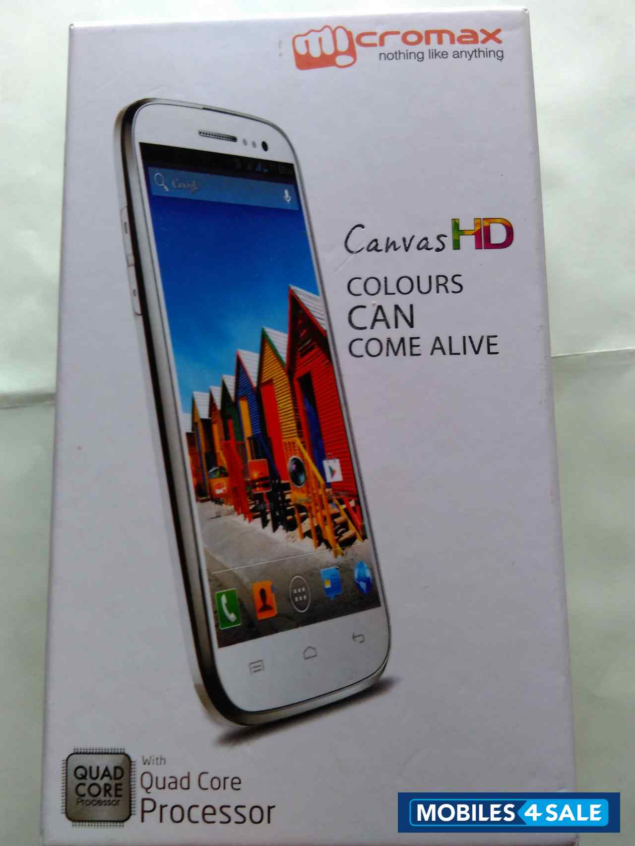 White Micromax Canvas HD A116