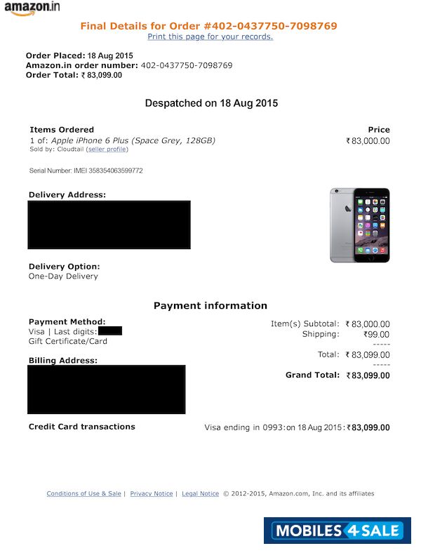 Space Grey Apple iPhone 6 Plus