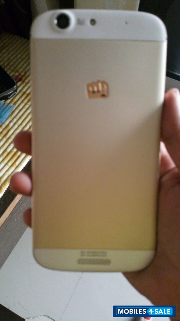 White And Gold Micromax Canvas Gold A300