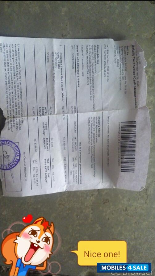 Gold Micromax Canvas Hue 2 A316