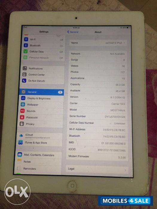 White Apple iPad Mini 3 Wi-Fi Cellular