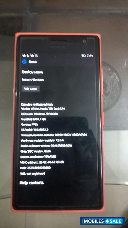 Orange Nokia Lumia 730