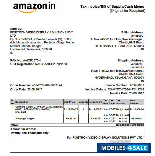 Black Samsung Galaxy J7 Pro